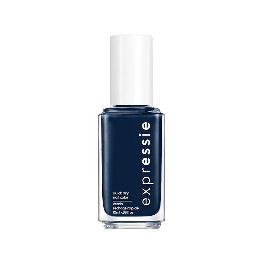 essie expressie quick dry nail polish, vegan, power moves, blue, feel the hype,